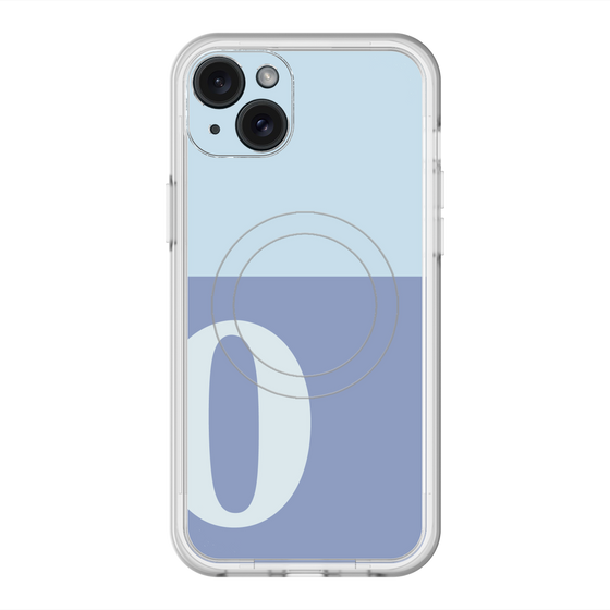スリムプロテクションプレミアムケース with MagSafe［ オリジナル - initial two tone - O blue ］