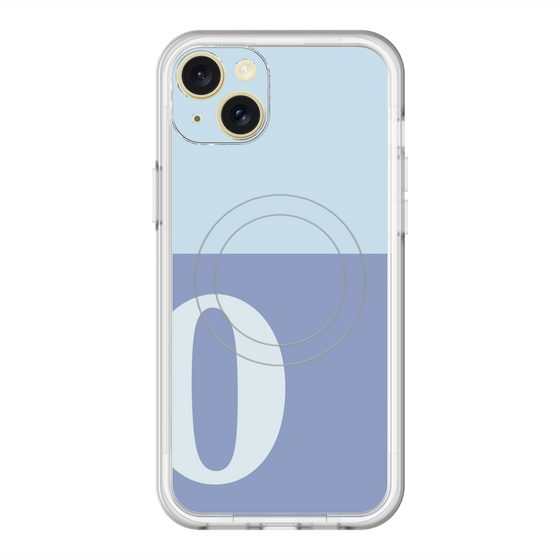 スリムプロテクションプレミアムケース with MagSafe［ オリジナル - initial two tone - O blue ］