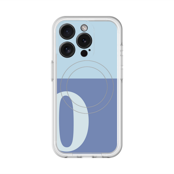 スリムプロテクションプレミアムケース with MagSafe［ オリジナル - initial two tone - O blue ］
