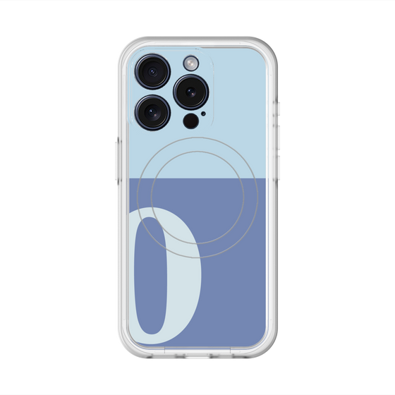 スリムプロテクションプレミアムケース with MagSafe［ オリジナル - initial two tone - O blue ］