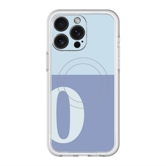 スリムプロテクションプレミアムケース with MagSafe［ オリジナル - initial two tone - O blue ］