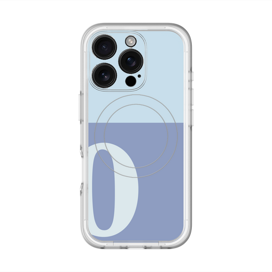 スリムプロテクションプレミアムケース with MagSafe［ オリジナル - initial two tone - O blue ］