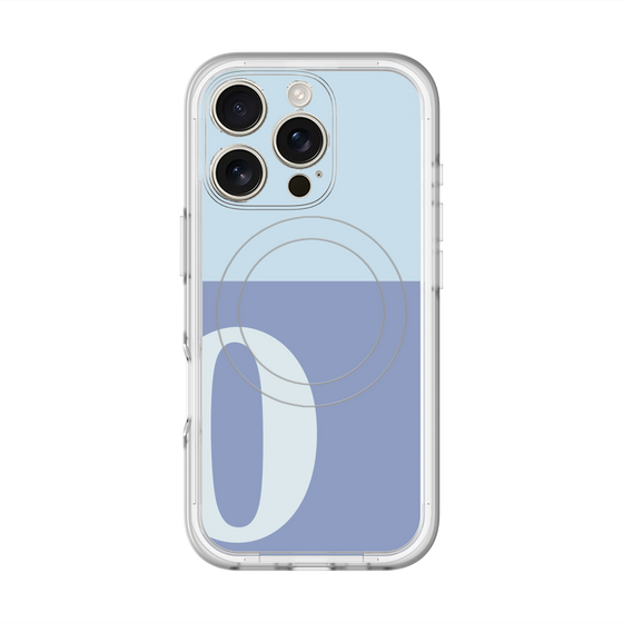 スリムプロテクションプレミアムケース with MagSafe［ オリジナル - initial two tone - O blue ］