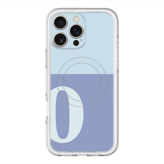 スリムプロテクションプレミアムケース with MagSafe［ オリジナル - initial two tone - O blue ］