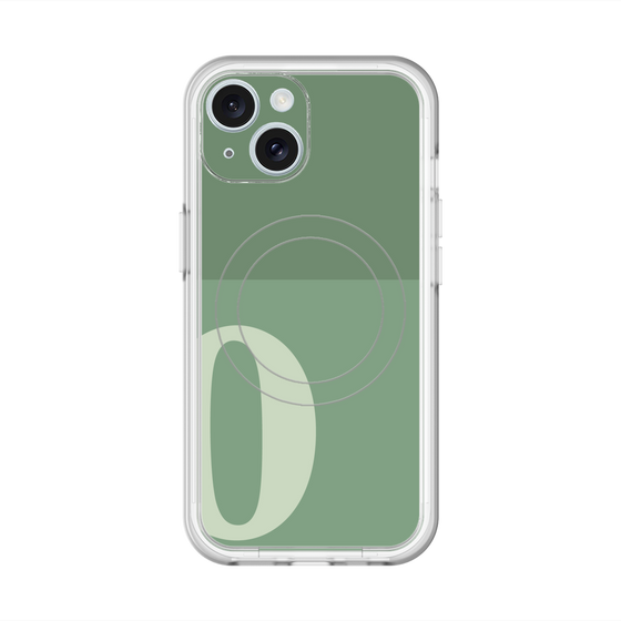スリムプロテクションプレミアムケース with MagSafe［ オリジナル - initial two tone - O green ］