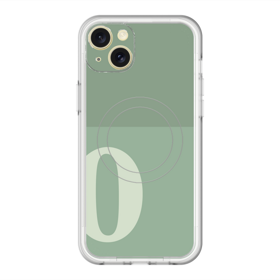 スリムプロテクションプレミアムケース with MagSafe［ オリジナル - initial two tone - O green ］