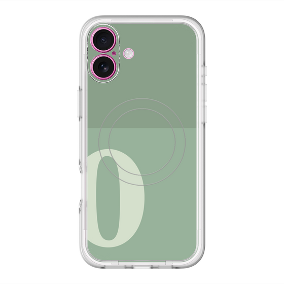 スリムプロテクションプレミアムケース with MagSafe［ オリジナル - initial two tone - O green ］