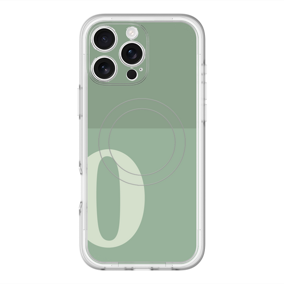スリムプロテクションプレミアムケース with MagSafe［ オリジナル - initial two tone - O green ］