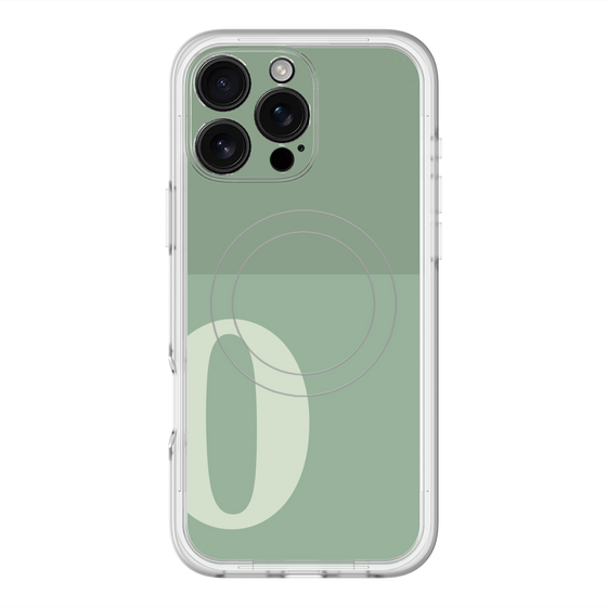 スリムプロテクションプレミアムケース with MagSafe［ オリジナル - initial two tone - O green ］