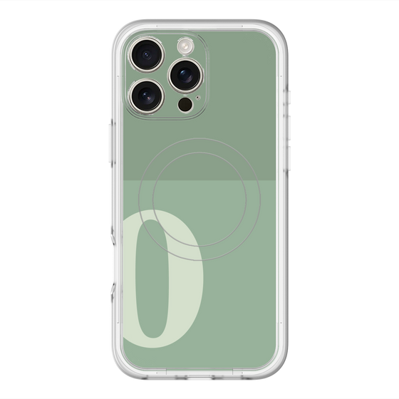 スリムプロテクションプレミアムケース with MagSafe［ オリジナル - initial two tone - O green ］