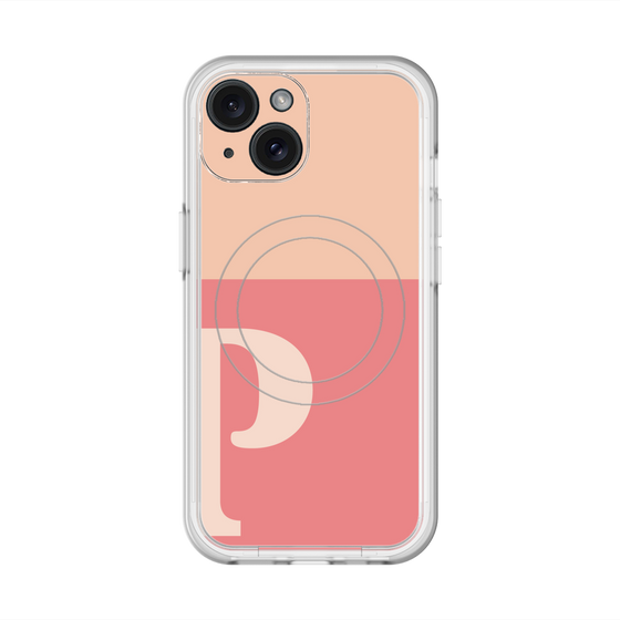 スリムプロテクションプレミアムケース with MagSafe［ オリジナル - initial two tone - P pink ］