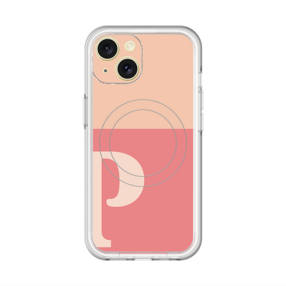 スリムプロテクションプレミアムケース with MagSafe［ オリジナル - initial two tone - P pink ］