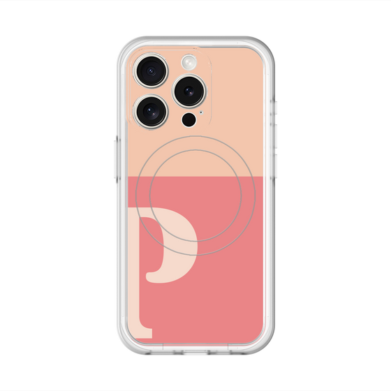 スリムプロテクションプレミアムケース with MagSafe［ オリジナル - initial two tone - P pink ］