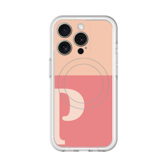 スリムプロテクションプレミアムケース with MagSafe［ オリジナル - initial two tone - P pink ］