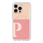 スリムプロテクションプレミアムケース with MagSafe［ オリジナル - initial two tone - P pink ］