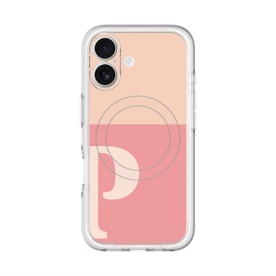 スリムプロテクションプレミアムケース with MagSafe［ オリジナル - initial two tone - P pink ］