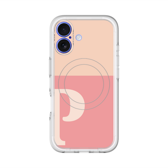 スリムプロテクションプレミアムケース with MagSafe［ オリジナル - initial two tone - P pink ］