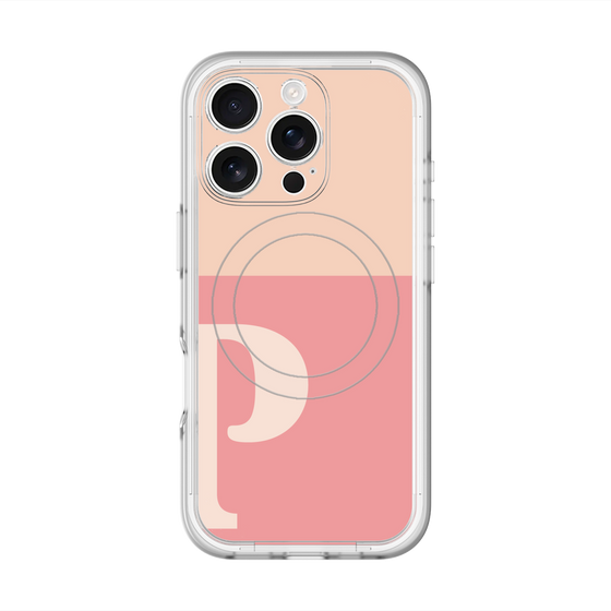 スリムプロテクションプレミアムケース with MagSafe［ オリジナル - initial two tone - P pink ］