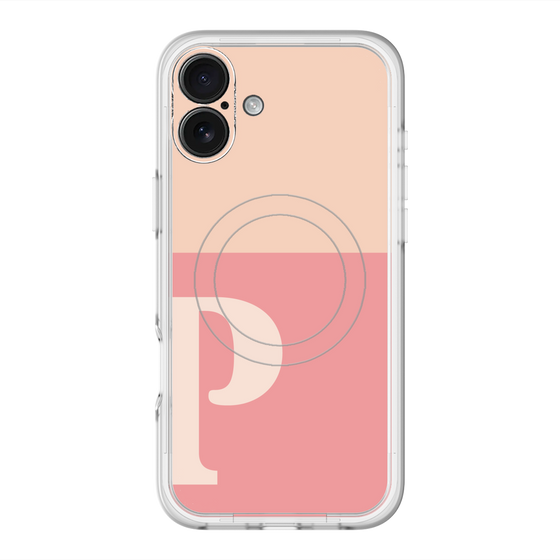 スリムプロテクションプレミアムケース with MagSafe［ オリジナル - initial two tone - P pink ］