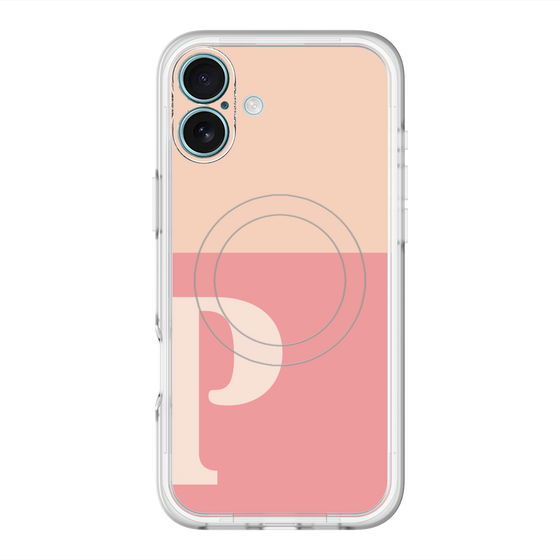 スリムプロテクションプレミアムケース with MagSafe［ オリジナル - initial two tone - P pink ］