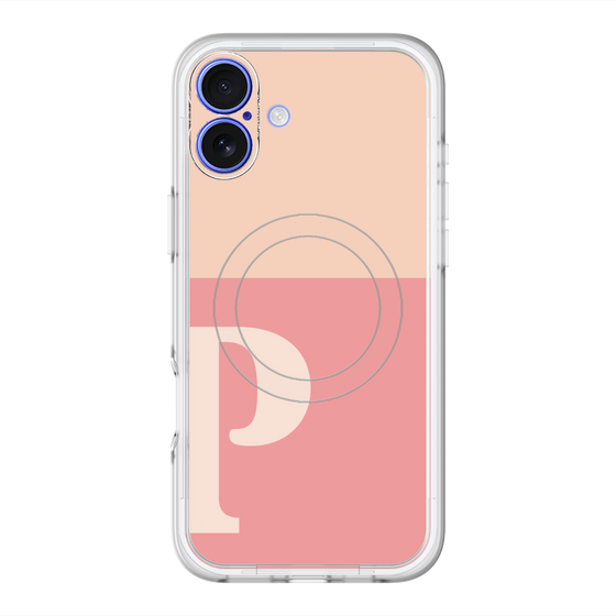 スリムプロテクションプレミアムケース with MagSafe［ オリジナル - initial two tone - P pink ］