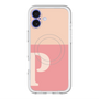 スリムプロテクションプレミアムケース with MagSafe［ オリジナル - initial two tone - P pink ］