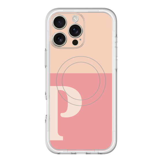 スリムプロテクションプレミアムケース with MagSafe［ オリジナル - initial two tone - P pink ］