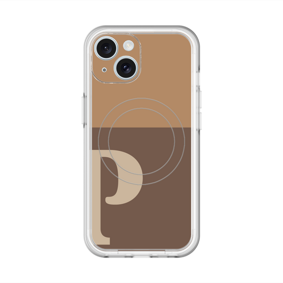 スリムプロテクションプレミアムケース with MagSafe［ オリジナル - initial two tone - P brown ］