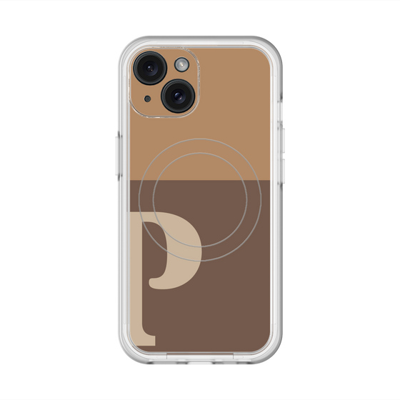 スリムプロテクションプレミアムケース with MagSafe［ オリジナル - initial two tone - P brown ］