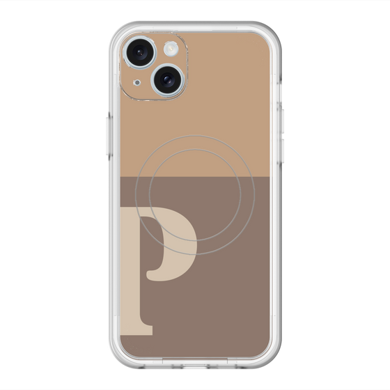 スリムプロテクションプレミアムケース with MagSafe［ オリジナル - initial two tone - P brown ］