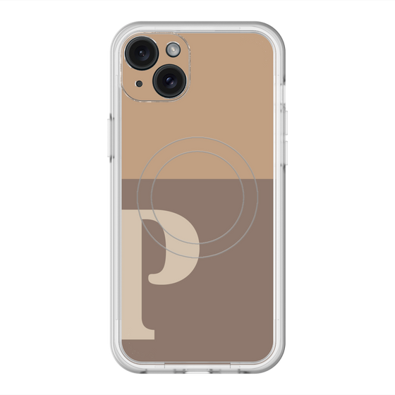 スリムプロテクションプレミアムケース with MagSafe［ オリジナル - initial two tone - P brown ］