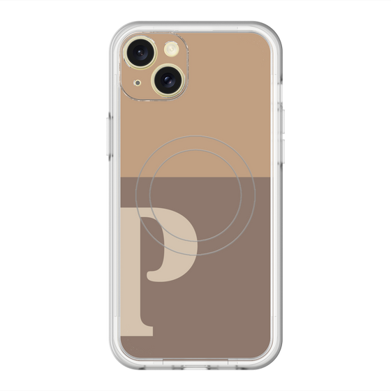 スリムプロテクションプレミアムケース with MagSafe［ オリジナル - initial two tone - P brown ］