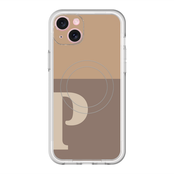 スリムプロテクションプレミアムケース with MagSafe［ オリジナル - initial two tone - P brown ］