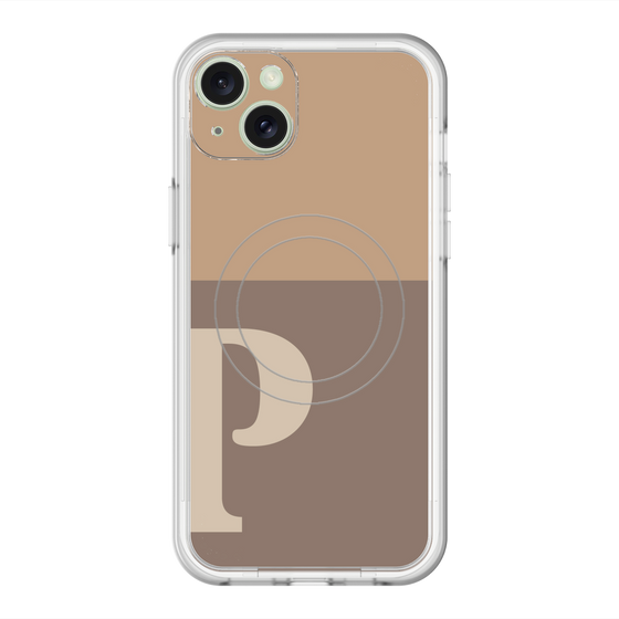 スリムプロテクションプレミアムケース with MagSafe［ オリジナル - initial two tone - P brown ］