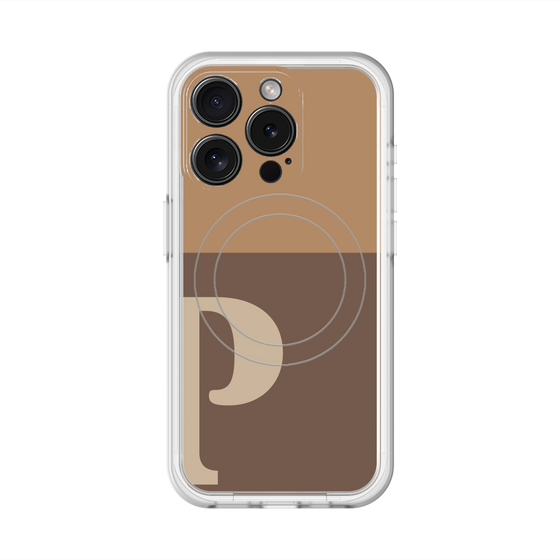スリムプロテクションプレミアムケース with MagSafe［ オリジナル - initial two tone - P brown ］