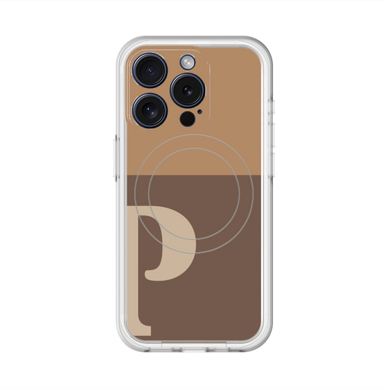 スリムプロテクションプレミアムケース with MagSafe［ オリジナル - initial two tone - P brown ］