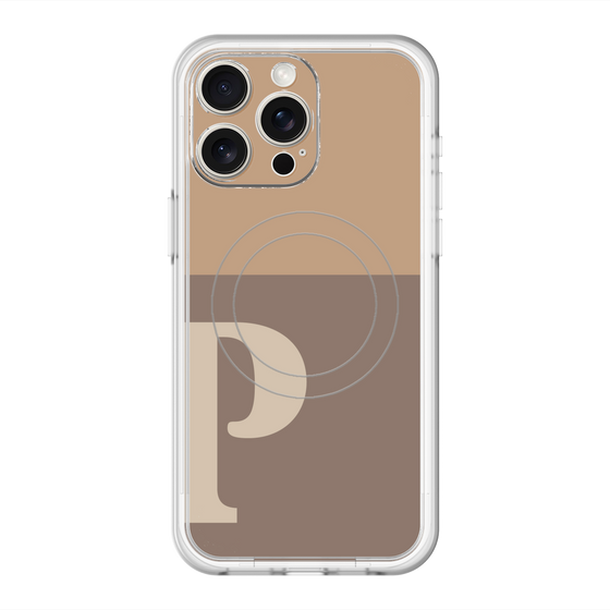 スリムプロテクションプレミアムケース with MagSafe［ オリジナル - initial two tone - P brown ］