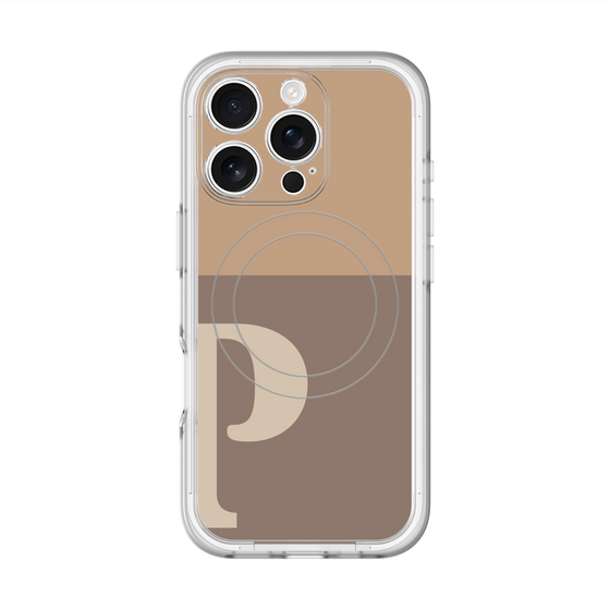 スリムプロテクションプレミアムケース with MagSafe［ オリジナル - initial two tone - P brown ］