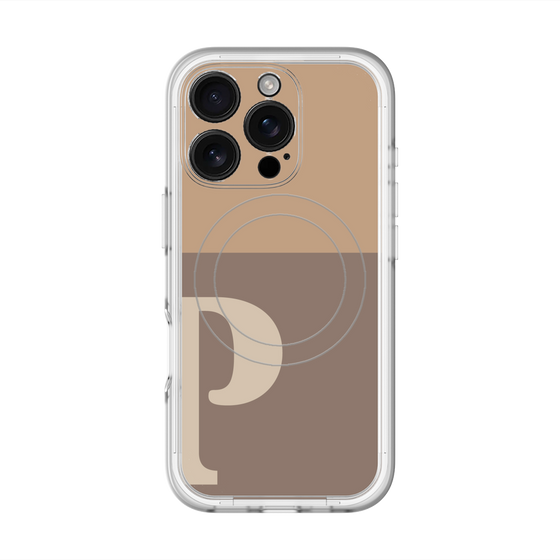 スリムプロテクションプレミアムケース with MagSafe［ オリジナル - initial two tone - P brown ］