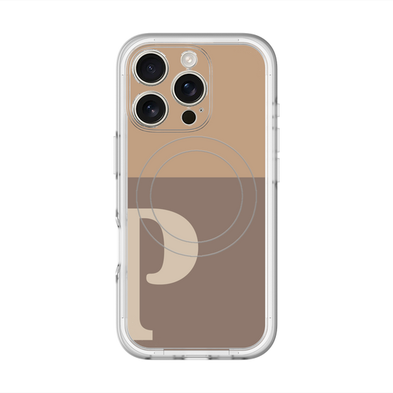 スリムプロテクションプレミアムケース with MagSafe［ オリジナル - initial two tone - P brown ］