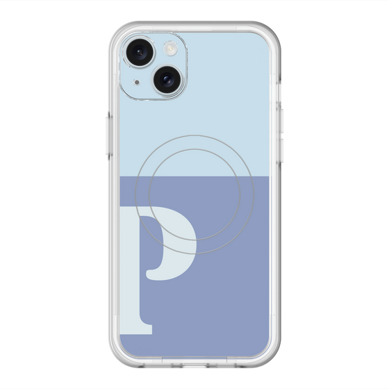 スリムプロテクションプレミアムケース with MagSafe［ オリジナル - initial two tone - P blue ］