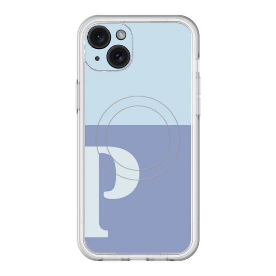 スリムプロテクションプレミアムケース with MagSafe［ オリジナル - initial two tone - P blue ］