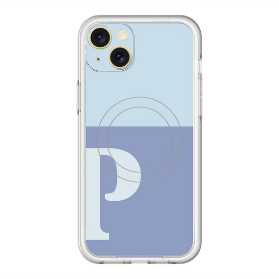 スリムプロテクションプレミアムケース with MagSafe［ オリジナル - initial two tone - P blue ］