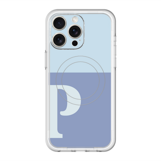 スリムプロテクションプレミアムケース with MagSafe［ オリジナル - initial two tone - P blue ］