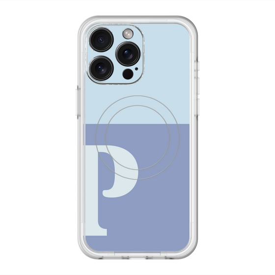 スリムプロテクションプレミアムケース with MagSafe［ オリジナル - initial two tone - P blue ］