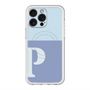 スリムプロテクションプレミアムケース with MagSafe［ オリジナル - initial two tone - P blue ］
