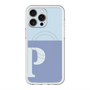 スリムプロテクションプレミアムケース with MagSafe［ オリジナル - initial two tone - P blue ］