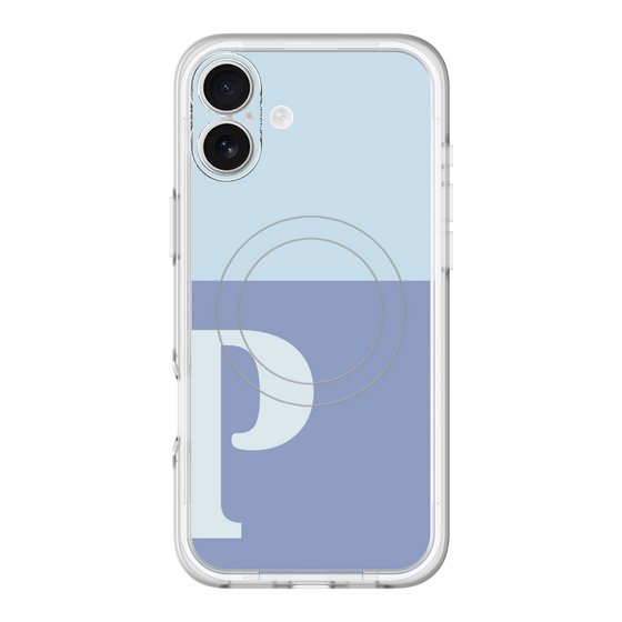 スリムプロテクションプレミアムケース with MagSafe［ オリジナル - initial two tone - P blue ］