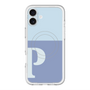 スリムプロテクションプレミアムケース with MagSafe［ オリジナル - initial two tone - P blue ］