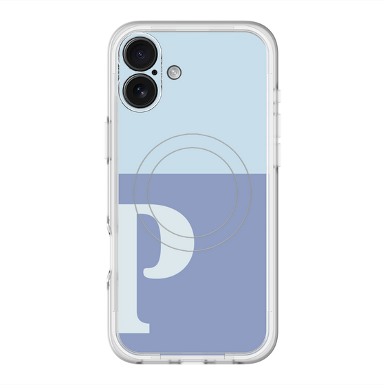 スリムプロテクションプレミアムケース with MagSafe［ オリジナル - initial two tone - P blue ］